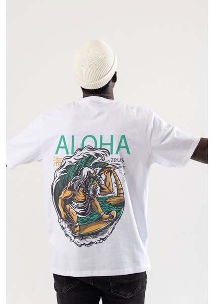 Aloha Sırt Baskılı T-Shirt