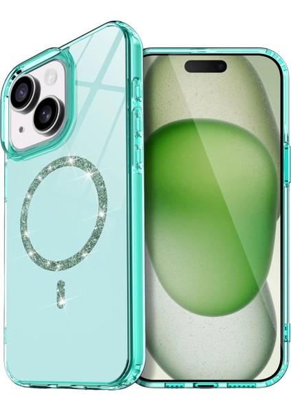 Buğz Apple Iphone 15 Plus Live Diamond Magsafe Kapak - Yeşil