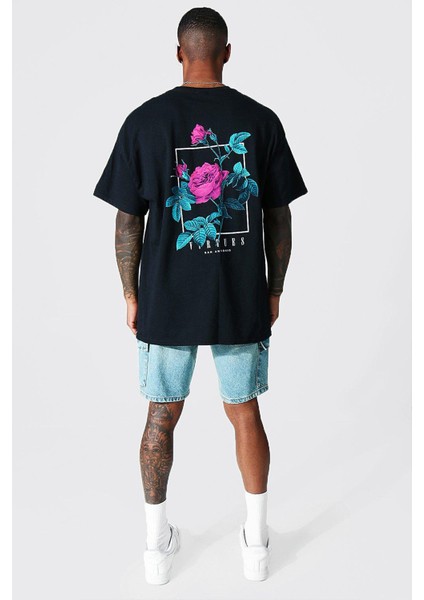 Oversize Erkek Virtues Sırt Baskı Detaylı T-Shirt fiyatları