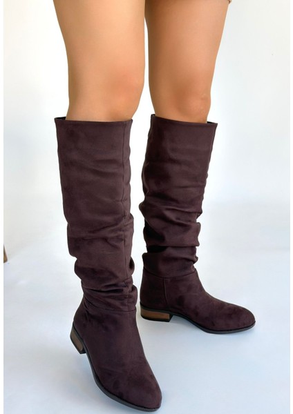 Winda Kahverengi Süet Körüklü Çizme modelleri