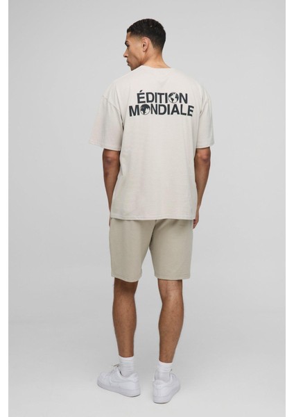 Oversize Erkek Edition Mondiale Baskılı T-Shirt fiyatları