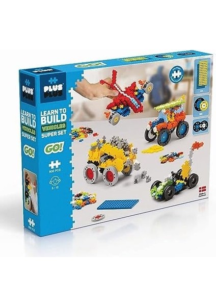 Plus Plus 9607016 Yaratıcı Yapı Taşları, Learn To Araç Seti, Yapı Oyuncağı, Plusplus Go, 800 Parça, Basic modelleri