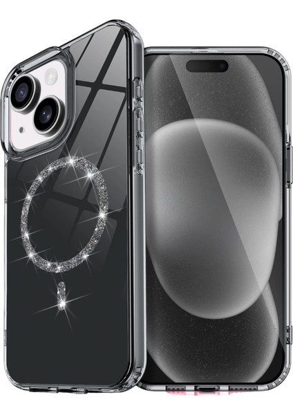 Buğz Apple Iphone 15 Plus Live Diamond Magsafe Kapak - Siyah
