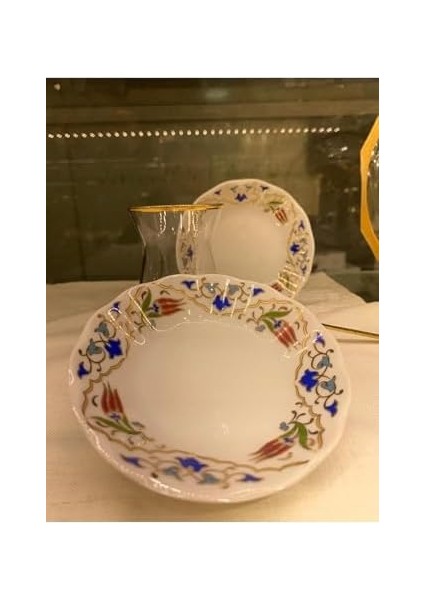 18 Parça Lalenaz Çiçekli Altın Yaldızlı Acem Çay Bardağı Takımı Seti 86985669885AYBBASATORE fiyatları