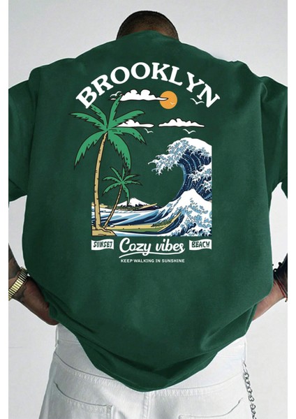 Brooklyn Baskılı Oversize T-Shirt