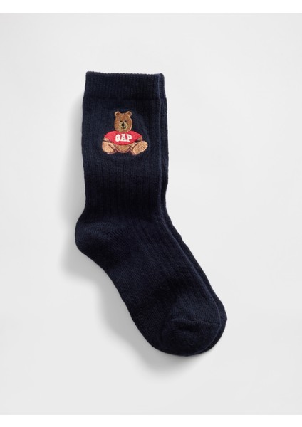 Erkek Çocuk Lacivert Brannan Bear Logo Crew Çorap