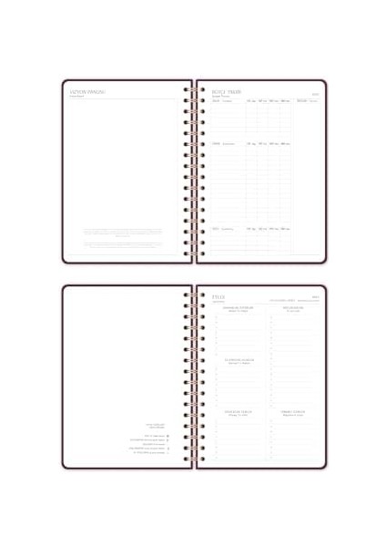 2025-2026 A5 Spiralli 16 Aylık Akademik Ajanda - Bordo fiyatları