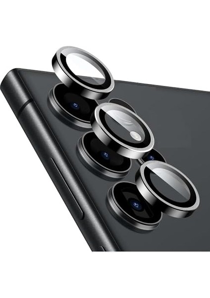 Kamera Lens Koruyucu Kırılmaz Metal Çerçeveli Kamera Lens Koruma Uzay Grisi Galaxy S24 Plus S926 ile Uyumlu Ürün