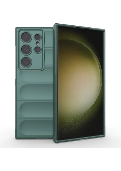 Buğz Newface Samsung Galaxy S24 Ultra Kılıf Optimum Silikon - Koyu Yeşil