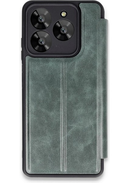 Buğz Newface General Mobile Era 30 Kılıf Flip Cover - Koyu Yeşil