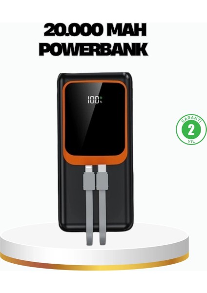 Powerbank 20000 Mah 22.5W Hızlı Şarjlı ve Kompakt Çoklu Kablo Çıkışlı