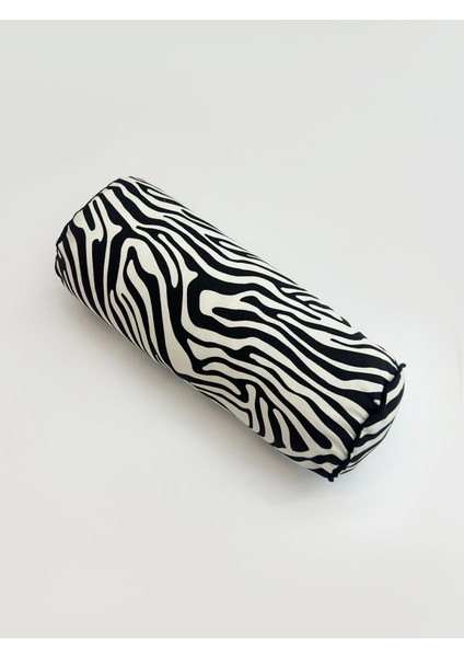 Lungo - Zebra Desenli Silindir Sosis Rulo Yastık