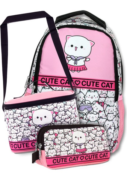 Sevimli Kediler Çanta Takımı