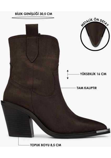 Kadın Bronc Acı Kahve Süet Kovboy Bot fiyatları