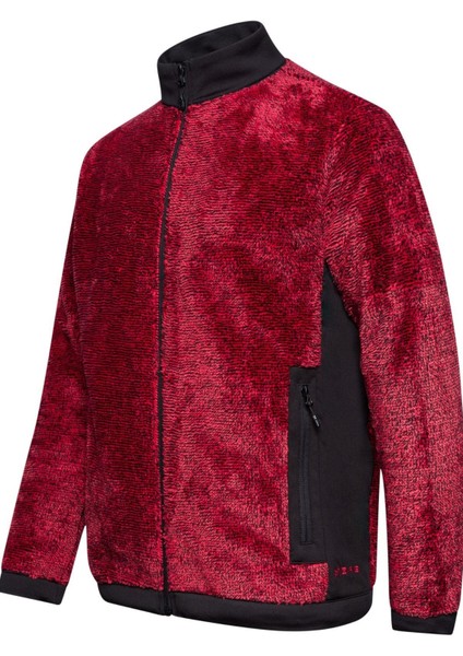 San Diago Erkek Tam Fermuarlı Çizgili Polar Kırmızı fiyatları