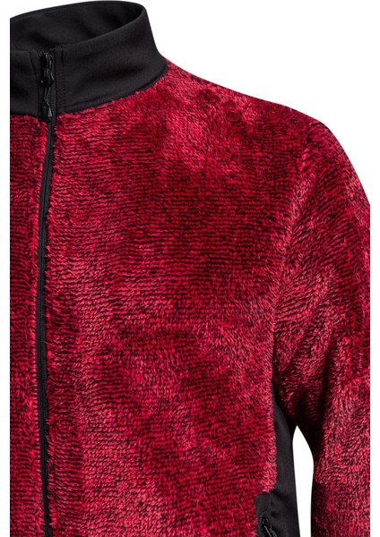 San Diago Erkek Tam Fermuarlı Çizgili Polar Kırmızı modelleri