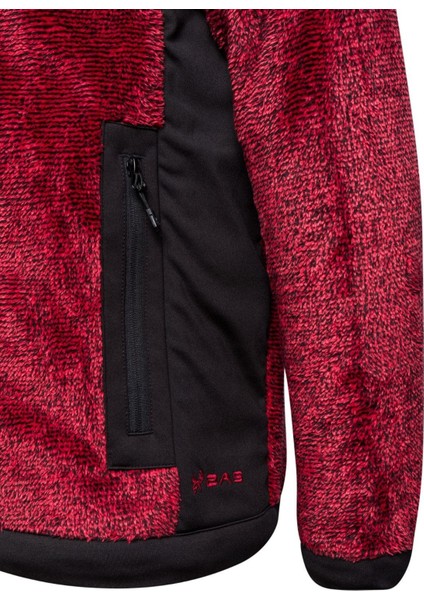 San Diago Erkek Tam Fermuarlı Çizgili Polar Kırmızı fırsatları