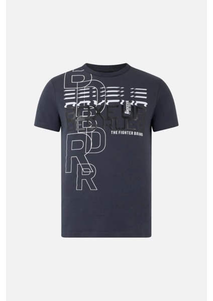 Round Neck Anthracite T-Shirt With Graphic Anthracite fiyatları