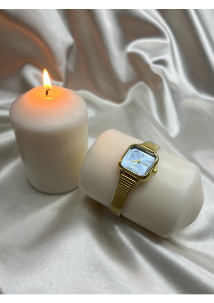 Kadın Çelik Gold Kare Kol Saati