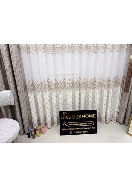 Nivemeshome 2840 Harmoni Vizon 1/3 Pileli Tül Perde