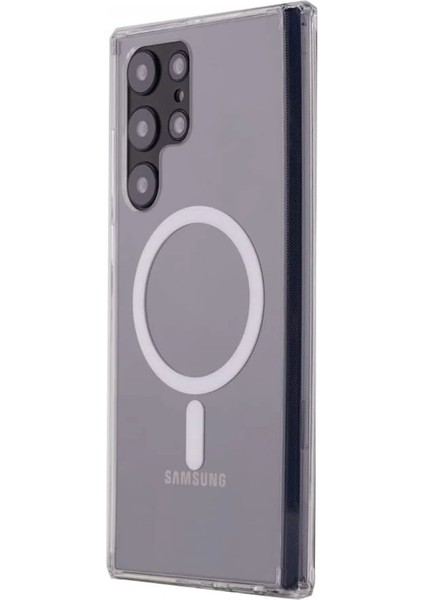 Buğz Samsung Galaxy S22 Ultra Kılıf Magneticsafe Şeffaf Silikon - Şeffaf