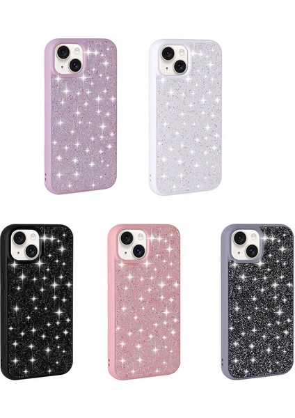 Apple iPhone 15 Plus Kılıf Parlak Taşlı Tasarım Inc Pırlanta Kapak-Pembe indirimleri