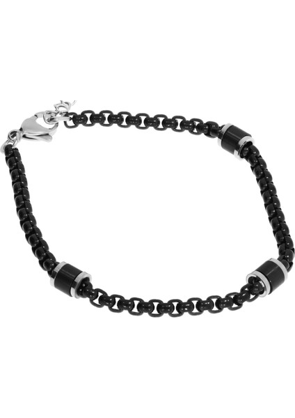 Erkek Silver Renk Detay Çelik Zincir Bileklik