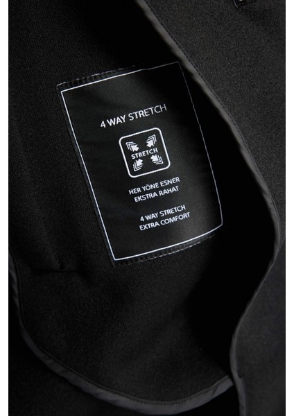 Relax Fit Ceket Yaka Düğmeli Cepli Kışlık Kaşe Parka