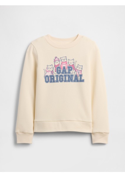 Kız Çocuk Açık Pembe Gap Grafik Sweatshirt