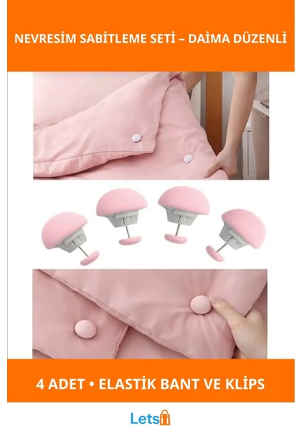 Yorgan ve Nevresim Kaydırmaz Sabitleme Aparatları 4 Adet