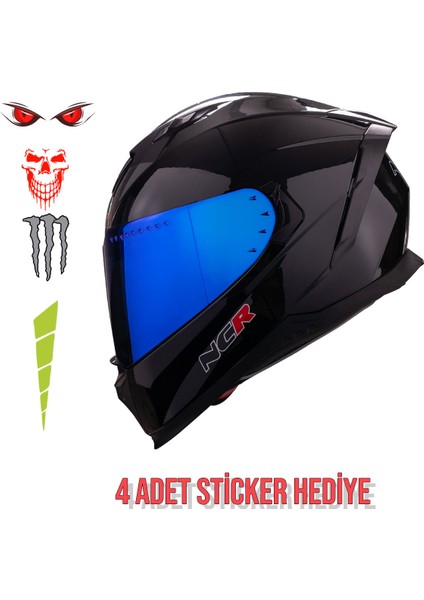 Ncr Stream Kapalı Kask Mavi Vizörlü (Ece-06)