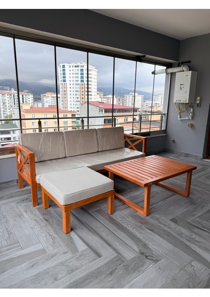 Ahşap Bahçe Balkon Takımı I L Koltuk ve Masa I Bahçe Balkon Mobilyası fiyatları