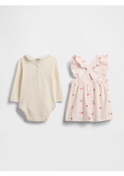 Bebek Açık Pembe Corduroy Tulum Outfit Set fiyatları