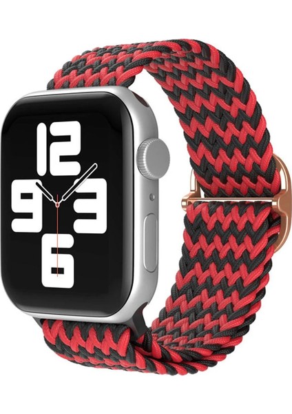 Apple Watch 38MM Star Kordon - Zigzag KIRMIZI-SIYAH-(5796)