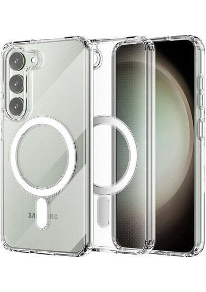 Buğz Samsung Galaxy S23 Kılıf Magneticsafe Şeffaf Silikon - Şeffaf