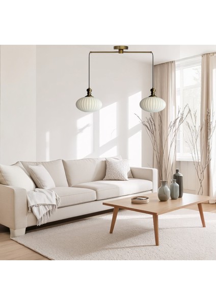 Elegant Cam Beyaz Ikili Metal Çubuk Avize Eskitme Tokmak Başlık Sarkıt Lamba Salon Aydınlatma fiyatları