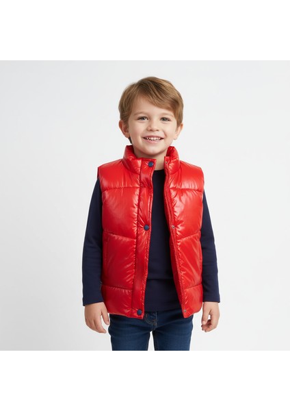 Basic Dik Yaka Kolsuz Şişme Yelek Lila