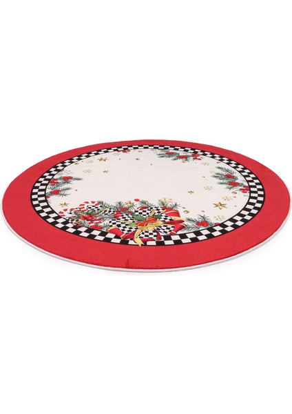 Yılbaşı Ağacı Altı Örtüsü | Christmas Desenli Çam Ağacı Altı Kaymaz Dot Tabanlı Halı | PAR0559 modelleri