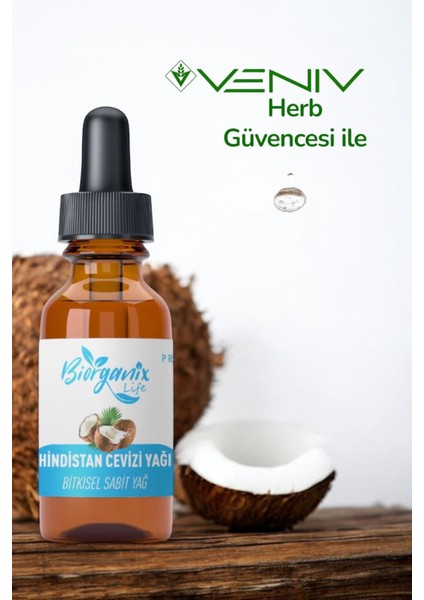%100 Doğal Hindistan Cevizi Yağı 20 ml - Bitkisel Sabit Yağ