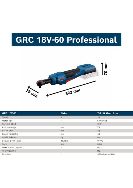 Grc 18V-60 Akülü Darbeli Somun Sıkma 2 x 2.0AH indirimleri