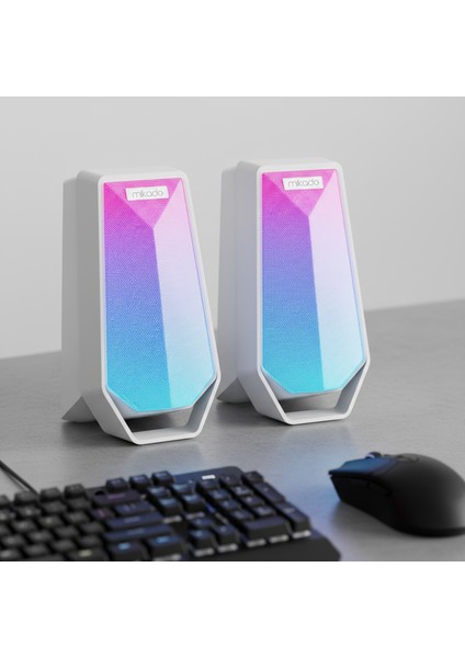 Mıkado MD-188-B 2*5W Rgb Bluetooth Speaker-Beyaz modelleri
