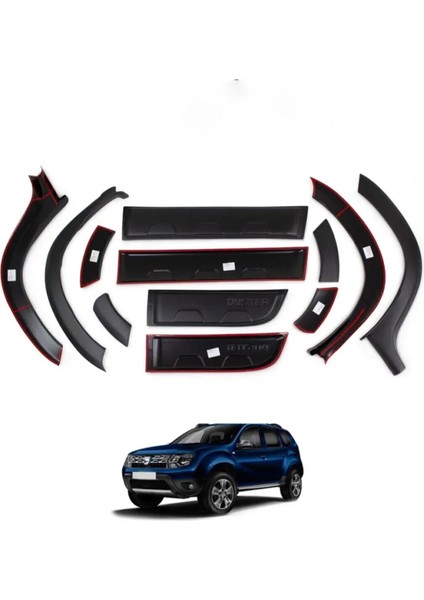 Dacia Duster 2010‑2017 Dodik Seti 12 Parça – Abs Çamurluk & Kapı Koruma