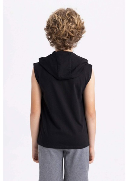 Erkek Çocuk Kapüşonlu Baskılı Atlet