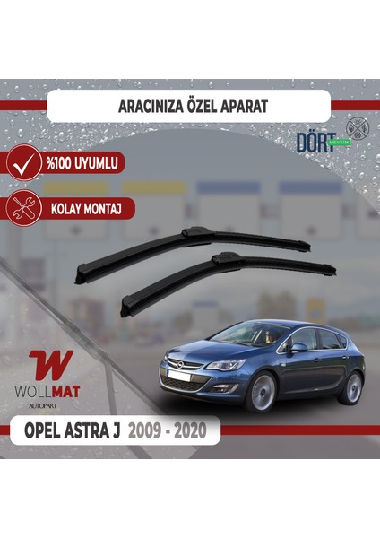 Opel Astra J Silecek 2009 2020 Arası Uyumlu Silecek Takımı Araca Özel