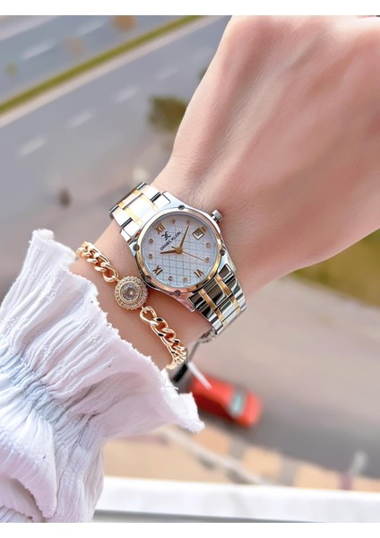 Çelik Kordon 30 mt Suya Dayanıklı Kadın Kol Saati+Bileklik BF.GF.14271.3 fiyatları