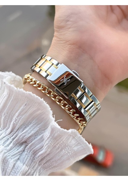 Çelik Kordon 30 mt Suya Dayanıklı Kadın Kol Saati+Bileklik BF.GF.14271.3 modelleri