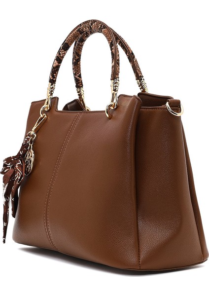 Kadın Kahverengi Uzun Askılı Aksesuarlı Kol Çantası 25ABD281518