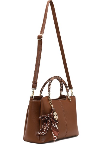 Kadın Kahverengi Uzun Askılı Aksesuarlı Kol Çantası 25ABD281518