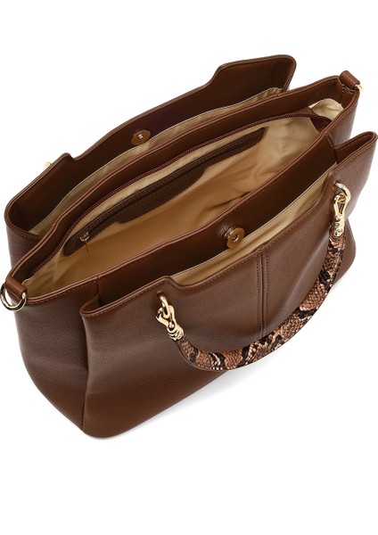 Kadın Kahverengi Uzun Askılı Aksesuarlı Kol Çantası 25ABD281518