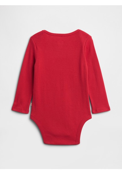 Bebek Kırmızı Grafik Desenli Bodysuit modelleri